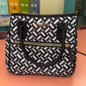 Trina Turk black & white lunch bag